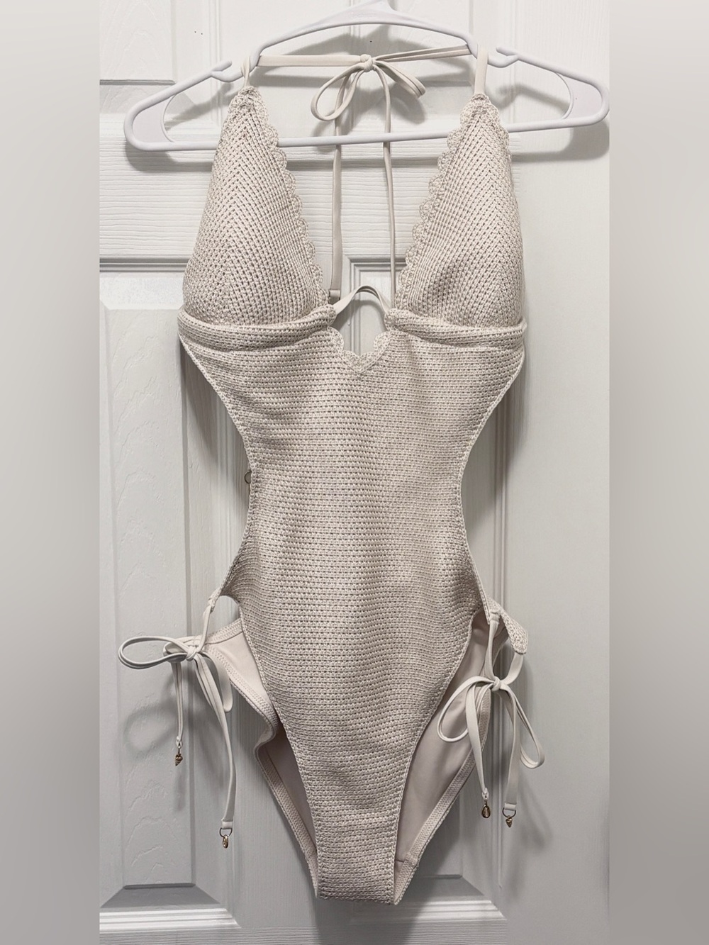 Victoria's Secret Cream Crochet One-Piece Swimsuit